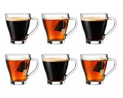 Theeglazen met Oor - Set van 6 - 250ml - Theeglas - Theekopjes - Theeglas