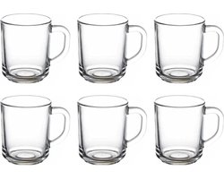 Theeglazen Set – 6 Stuks – Theeglas – Theekopjes – Set van 6 – Theeglas 250ml – Glas – Theeglazen met Oor/Handvat