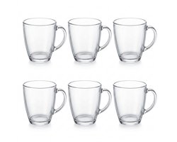 Theeglazen set – Dik glas – Met oor – 35 cl – 6 stuks