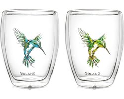 Theeglazenset – premium kwaliteit – luxe glazen koffie (set of 2- 250 ml)