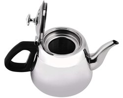 Theeketel met Fluit, Roestvrijstalen Theepot voor Inductie Kookplaat met Filter - 2L