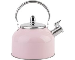 Theeketel RVS - Waterkoker Theepot - Water Koken - Luid Fluitje - 3L Inhoud - Roze
