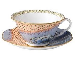 Theekop en schotel blauw Butterfly Bloom