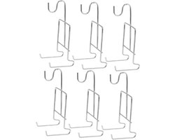 Theekop Schotel Display - Decoratieve Standaard - Keuken Organisatie - Stevige Metalen Constructie - 6 Stuks 16cm - Zilver