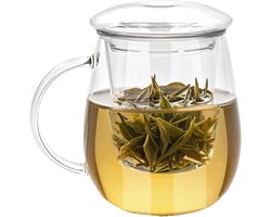 Theekopje met deksel en zeef, 500 ml, dubbelwandig, paddenstoel design, verjaardagscadeau voor vader