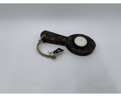 Theelicht houder ovaal bruin goud met touw hout 18 x 7 | 121204 | Home Sweet Home | Stoer & Sober Woonstijl