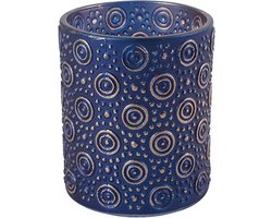 Theelichth ro Hailey M blauw/zilver