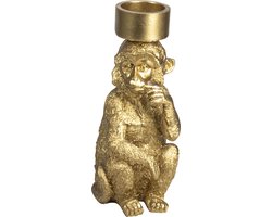 Theelichthouder - 15 x 15 x 22,5cm - Polustone - Goud