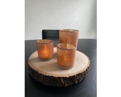 Theelichthouder pomax gold pink s