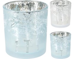 Theelichthouder- woondecoratie huiskamer - 2 stuks - kerstverlichting - kerst