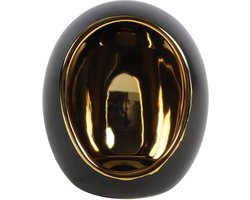 Theelichthouder zwart Sep L - waxinelichthouder goud modern L12B13,5H16CM