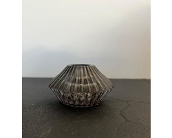 Theelichthouder/kandelaar zwart diamant