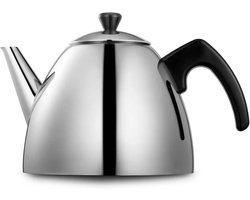 Theepot Dubbelwandig - Theekan RVS - Thee Warm Houden - Zilverkleurig Metaal - 12 Liter - Zilver