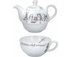 Theepot en Mok Set - Porselein - 2 Stuks - Wit