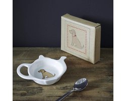 Theepot Formaat Cocker Spaniel Goud - Theezak Schotel Toevoegen theezak schotel