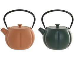 Theepot Home ESPRIT Groen Oranje Roestvrij staal Ijzer 1 L (2 Stuks)