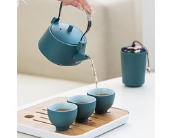 Theepot Japanse groene theeservies voor volwassenen - Draagbaar Kung Fu theeservies met bamboe dienblad