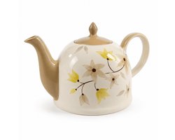Theepot Liora 1900 ml – handgeschilderde keramieken theepot met bloemenmotief