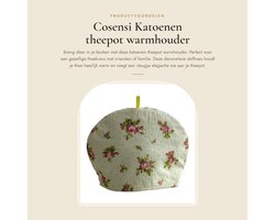 Theepot met Filter - Dubbelwandig - Gemaakt van Hoogwaardig Katoen - Theepot met Warmhouder - Theepot met Zeef - Afmetingen 35 x 25 cm - Theemuts