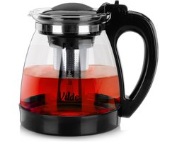 Theepot met Filter Glas 2 l - Koffie- en Thee Pot - Infuser - Theezeef - Filter - Zeef
