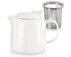 Theepot met Filter Porselein 650 ml - Koffie- en Thee Pot - Infuser - Theezeef - Filter - Zeef