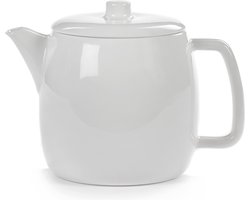 Theepot met infuser VVD wit geglazuurd