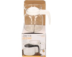 Theepot met wit deksel en handvat 0,65 liter - Glazen thee/koffie potten - 650 ml theepot