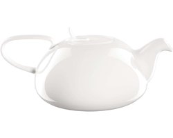 Theepot met zeef - Kopjes en mokken - Thee Zetten - Fijn bone keramiek - 1 Liter - Wit glanzend