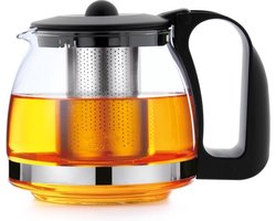 Theepot met zeef - Theekan - Glazen theepot - Thee - Roestvrijstalen zeef - 1250ML - Pot - Kan -