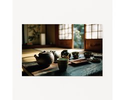 Theepot muurdecoratie – wanddecoratie modern – design posters – 150x100 cm