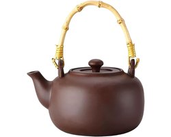 Theepot - Theekan - Thee Zetten - Hout Handvat - 800ml - Paars Zand