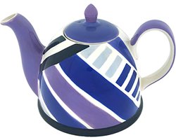Theepot - Theepot Keramiek - handgemaakt en geschilderd - paars - blauw - 850 ml