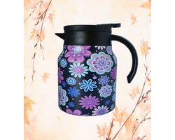 Theepot - thermos - theepot met filter - thermoskan - koffie - theekan - bloemen