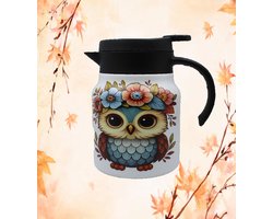 Theepot - thermos - theepot met filter - thermoskan - koffie - theekan - uil