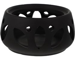 Theepot Warmer - Thee Stoof - Thee Warm Houden - Keramisch Materiaal - 10 x 10 cm - Zwart