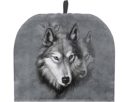 Theepot Warmer - Theehoes Isolatie - Thee Warm Houden - Dubbel Gewatteerd - 33 x 26.5 cm - Grijze Wolf