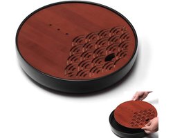 Theeservies Bamboe - Thee Tafel - Thee Ceremonie - Exquise Carving - 28 cm - Rood