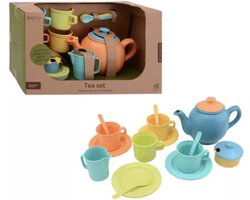 Theeservies Speelgoed - Theeset - Eco-Vriendelijk - 15 Delig - Duurzaam - Kinderservies - Duurzaam Kinderspeelgoed - Educatief Speelgoed - Leerzaam Speelgoed - Spelen - Speelgoed Jongens - Speelgoed Meisjes - speelset - Bioplastic - Rollenspel - Toys
