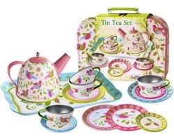 Theeservies voor Kinderen - Vogeltjes - Metaal - Speelgoed Servies in Koffertje - Simply for Kids