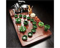 Theeset - Thee Dienblad - Thee Ceremonie - Handgemaakt Bamboe - Massief Hout - Stijl-4