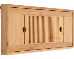 Theetafel Bamboe - Ceremonie Tafel - Thee Serveren - Wateropslag Functie - 38x15cm - Natuurlijk