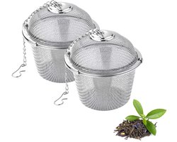 Theezeef voor losse thee - Roestvrij staal - 2 stuks