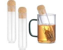 Theezeefjes voor losse thee - Filterkop met glazen herbruikbare thee-infuus en kurk