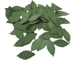 Thelau - 100 kunstbladeren van groene zijde – decoratie voor knutselwerk, feestjes, bruiloften en DIY projecten