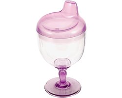 Thelau - Baby drinkbeker voor waterflessen en peuterglazen, paarse baby wijnbeker, trainingsbeker, plastic beker