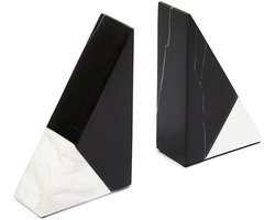 TheLau ® Binnenhuisarchitectuur Set van 2 Luxe Boekensteunen met Marmer Look voor Elk Interieur Ontwerp
