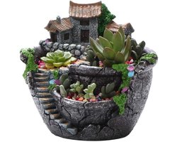 Thelau - Creatieve plantenpot voor sappige planten - Tuindecoratie met mini feeëntuin en huisbloem - DIY landschap mand