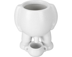 TheLau - Grappige Keramische Vetplanten Plantenpotten, Plassende Man Ontwerp, Premium Materiaal, Plantenliefhebbers, Kantoor Desktop, Wit.