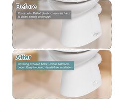 TheLau - Keramische Toiletdeksels voor Toiletkom - Decoratief en Schattig Zee Schildpad Design - Eenvoudige Installatie - Badkamer Decoratie - Wit