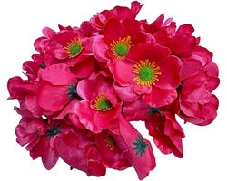 Thelau - - Kunstmatige Zijden Bloemhoofden - Herfst Papaver Bloem - Decoratief voor Bruiloft en Kinderkamer - 100 Stuks